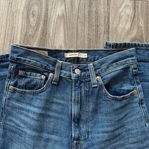 Levi's Women's High Rise Ribcage Wide Blue Jeans